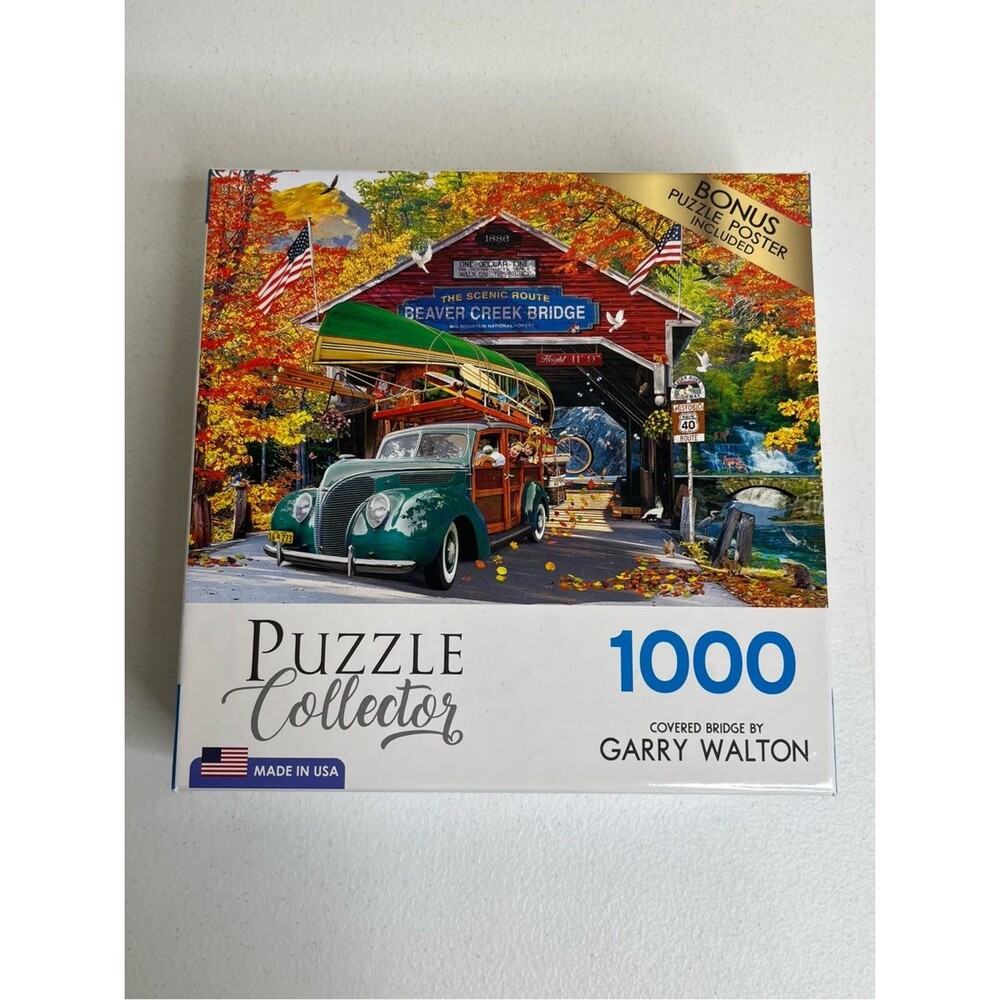Roseart Garry Walton Covered Bridge 1000 Piece Puzzle 2022 Made in USA
